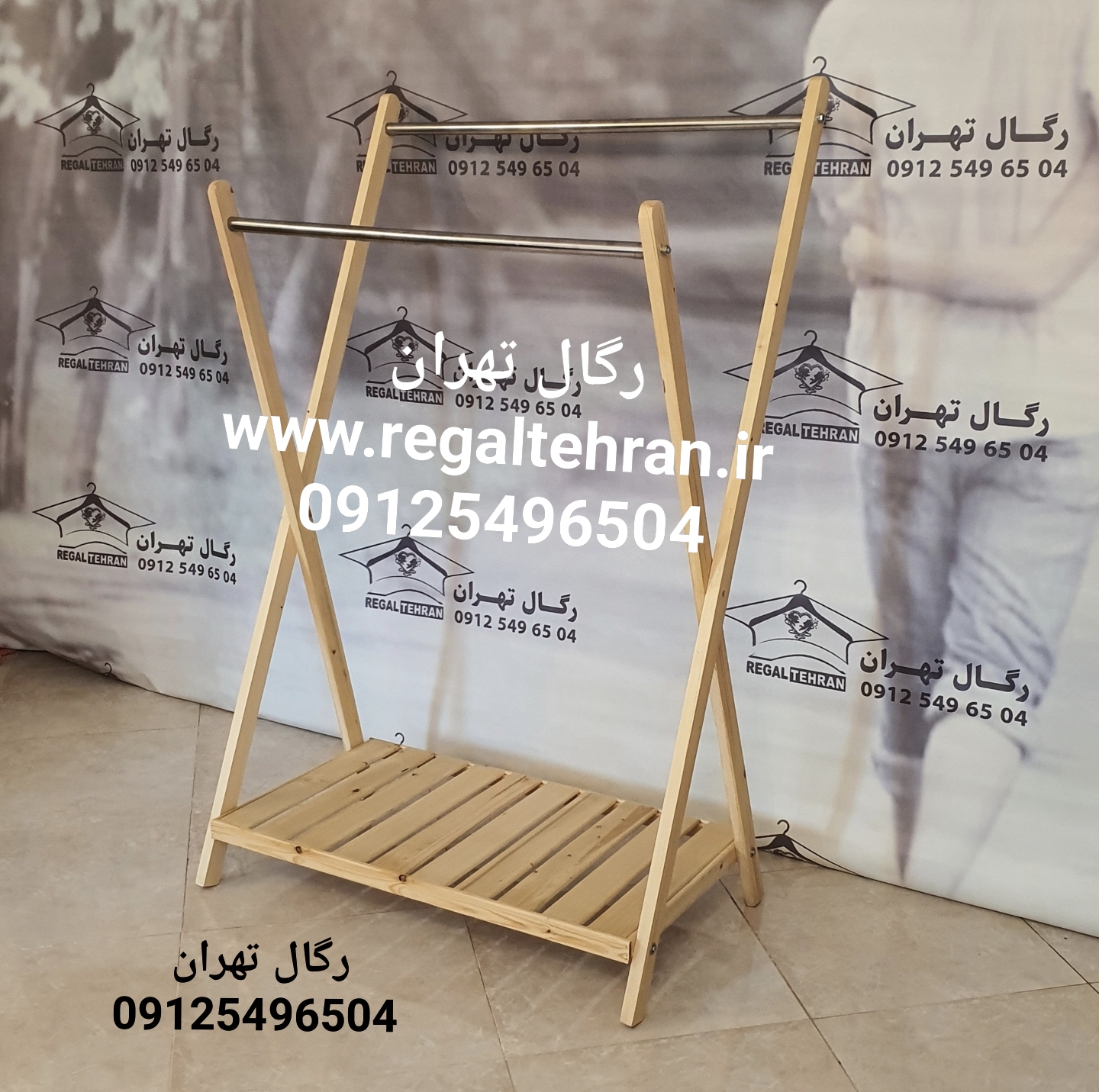 رگال لباس چوب روسی مدل T5 رنگ خام چوب 