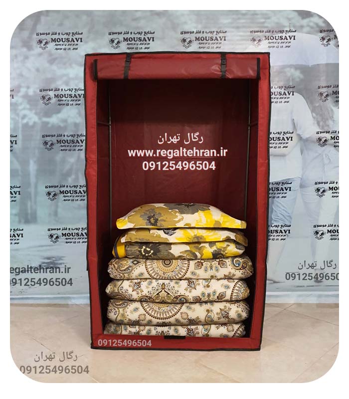 کمد رختخواب کاور دار زیپی کد P5 رنگ زرشکی (100 سانتی)